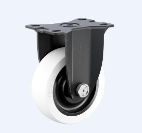 中型03系列4寸雙軸奶白色聚丙烯 固定輪 FC-100-Y3112-P