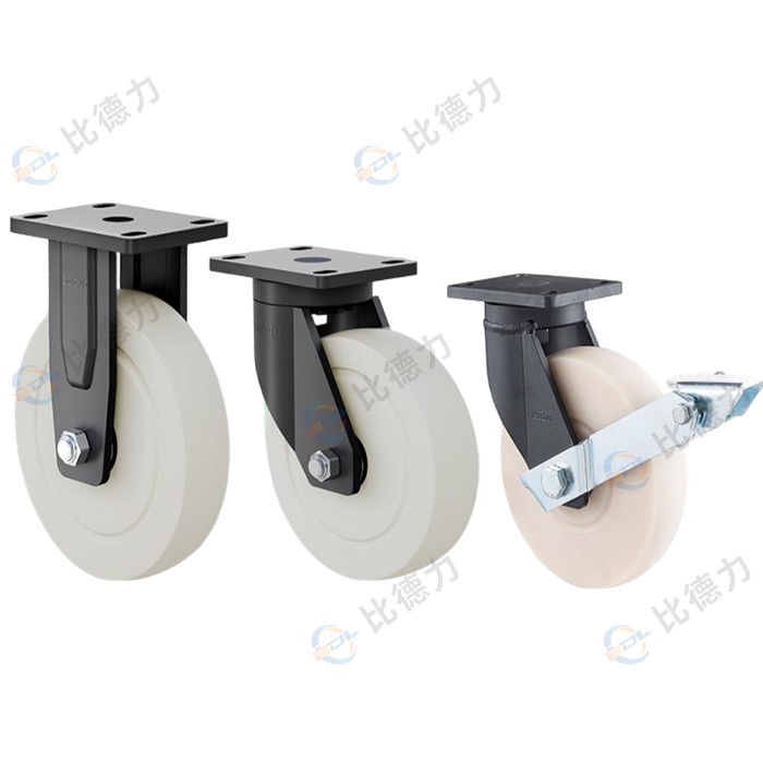 4寸/5寸/6寸/8寸 固定/萬(wàn)向/胎面剎 白色MC尼龍